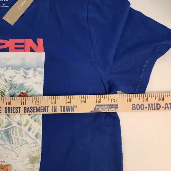 J.Crew Blue Aspen Jersey Graphic‎ T-Shirt BM870 Women's SZ S - NWT - Picture 8 of 9